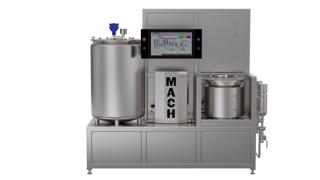 A product image of MACH Technologies' EES series, a complete, PLC-controlled automated cold ethanol extraction system