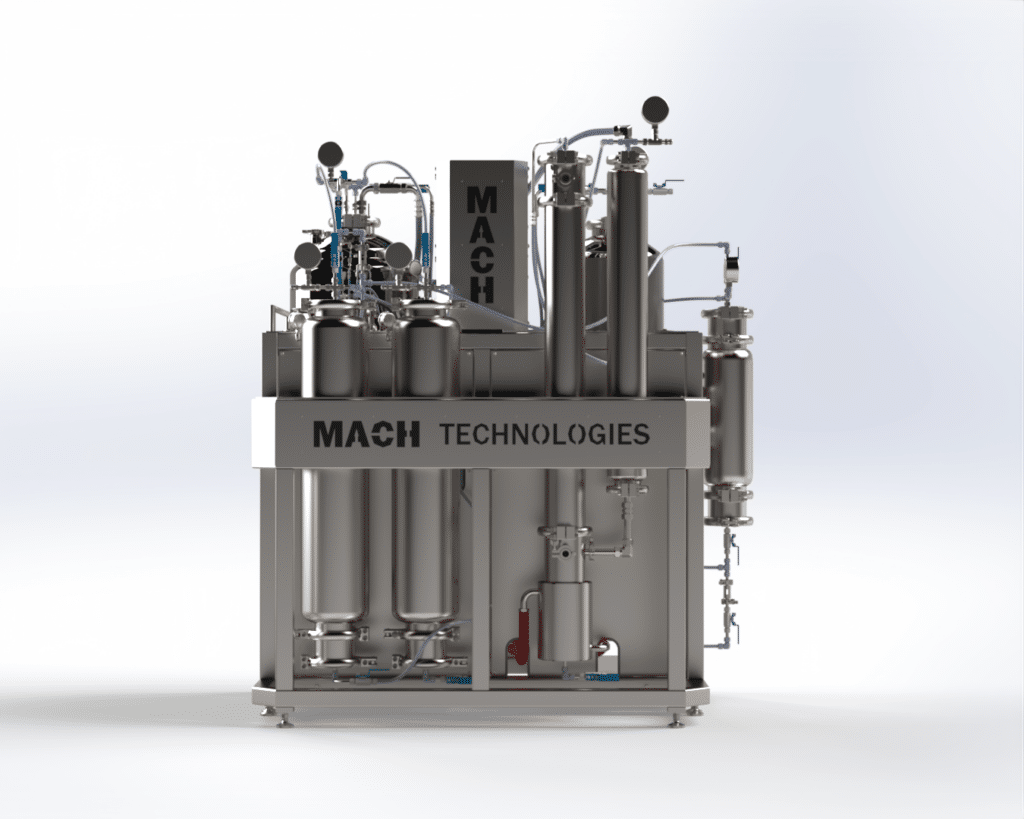 MACH Technologies' MHES hydrocarbon extraction system, which is all-in-one/closed-loop.